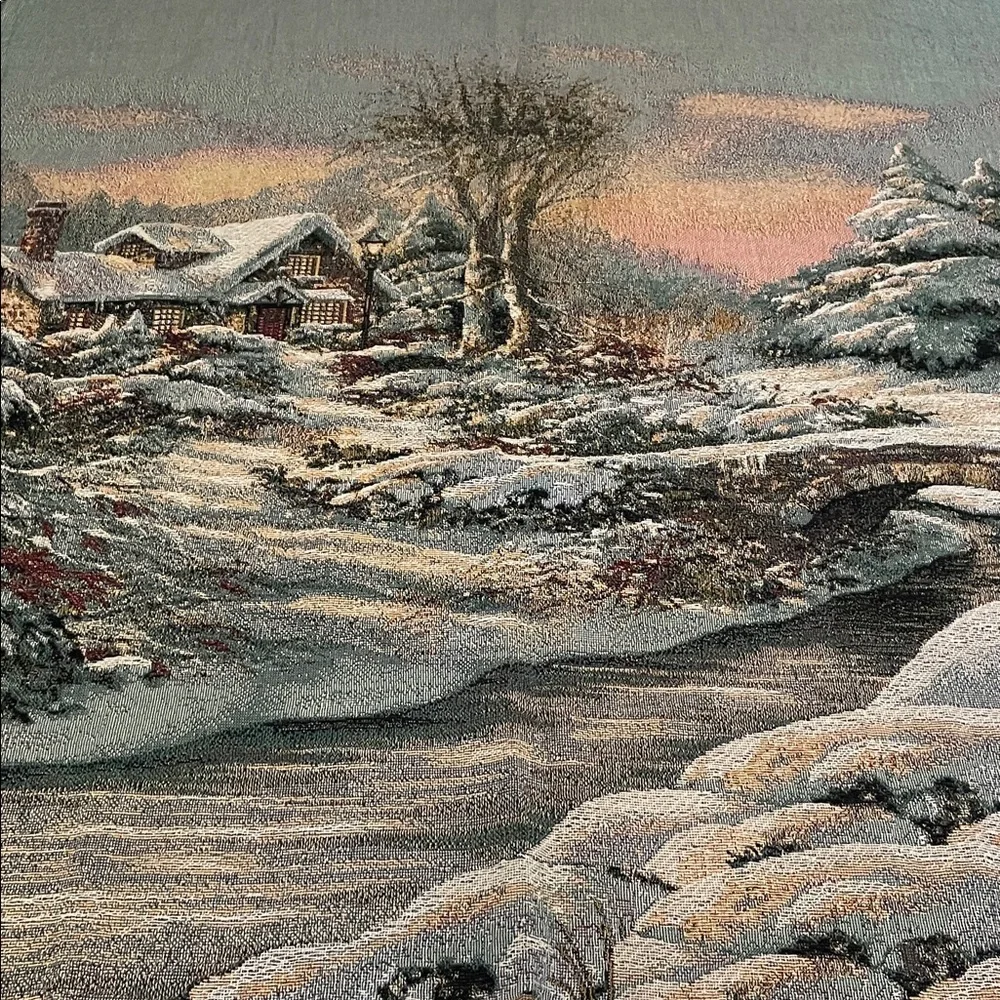 Thomas Kinkade Wonderland Tapestry Throw Blanket